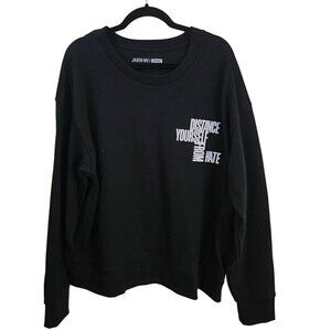 Jason Wu Distance Yourself From Hate Unisex Cotton Crewneck Sweatshirt Size L
